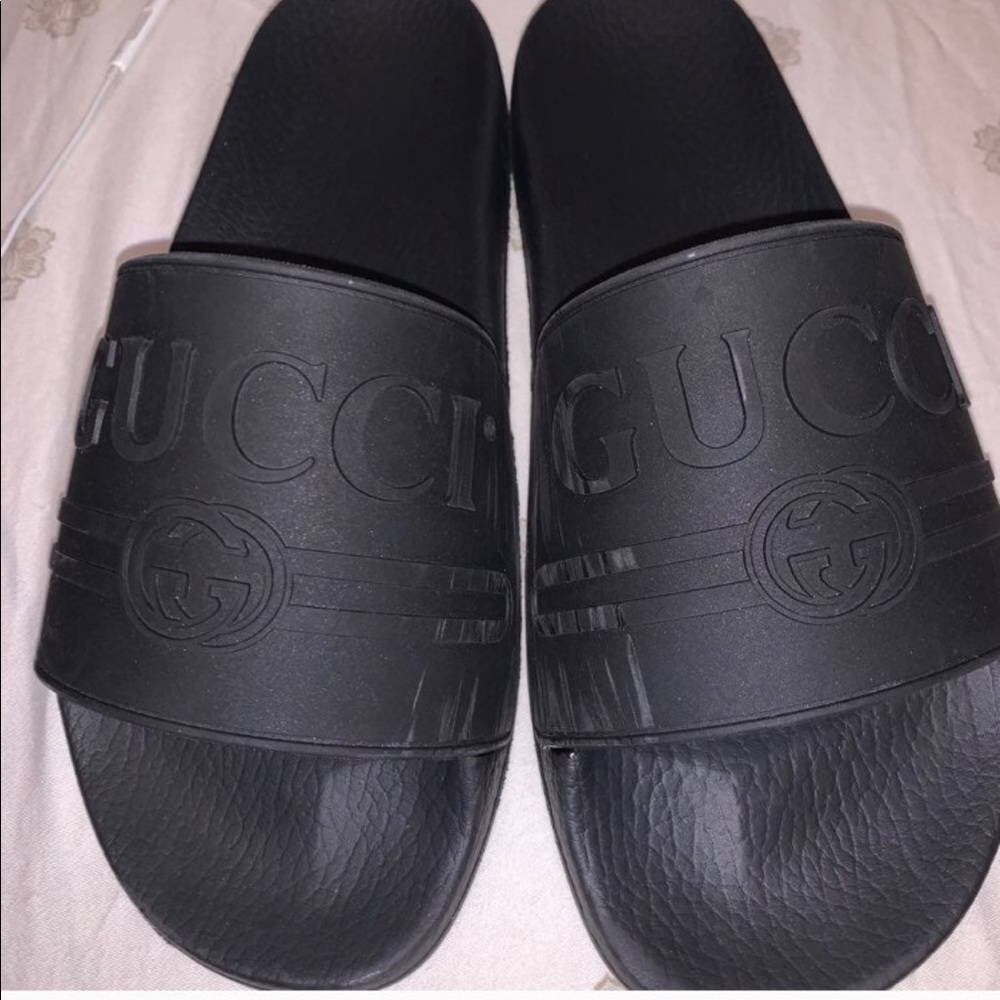 Gucci pursuit Slides Sz 10 open toe ✅✅✅
